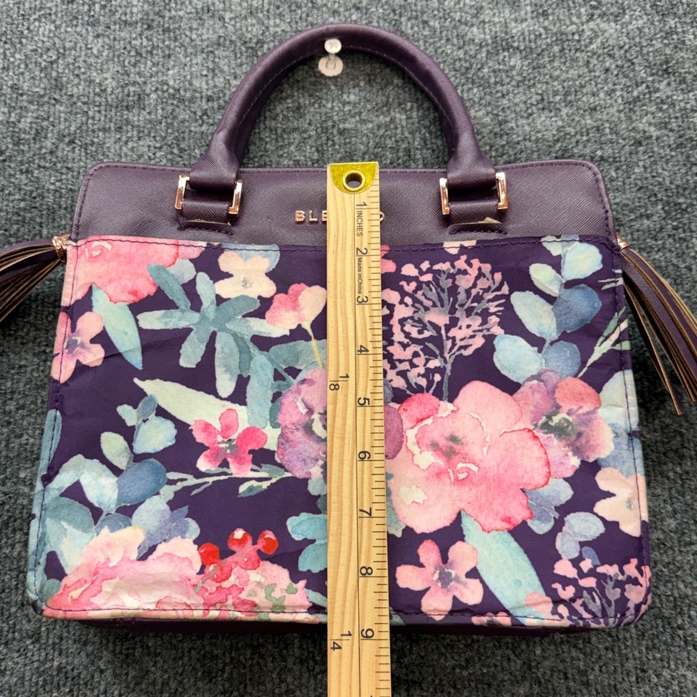 Blessed Bible Cover Case Purse Women's OS Purple Floral Watercolor Tassel Tote - Picture 6 of 9